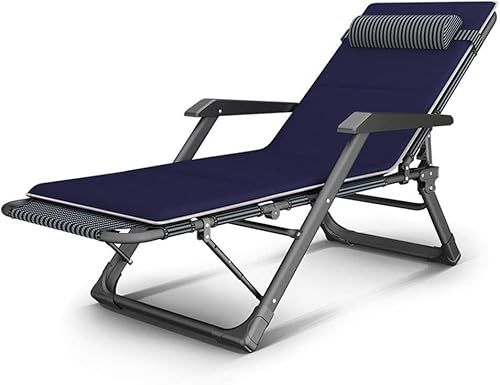 Klappbarer Chaiselongue für den Außenbereich, kann flach liegen), robuste Liege für Rasen, Terrasse, Garten, verstellbare und faltbare Liege, Unterstützung 200 kg