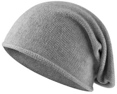 Tinncana Kaschmir Wolle Mischung Slouchy Roll-Edge Beanie-Mütze für Frauen und Männer, Winter Warme weiche Unisex-Schädelmütze