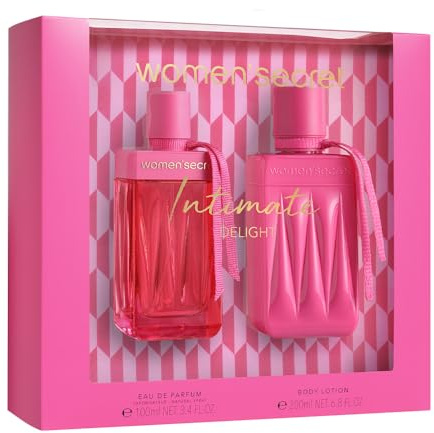 Women'secret Intimate Delight Coffret Parfum Femme 2 Pièces Eau de Parfum 100ml avec Vaporisateur et Lotion Corporelle 200ml Coffret Cadeau Femme Original Fleuri et Ambre