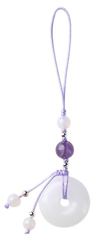 Meiliyizu White Jade Buckle Pendant Phone Strap Chain Vintage White Jade Buckle Pendant Phone Strap Chain Accessories Chinese Style Keychain Unique Gift for