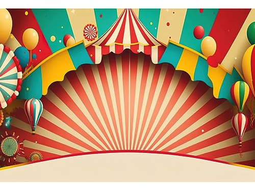 Renaiss 2.2x1.5m Sfondo fotografico del circo Sfondo a tema carnevale Festa di compleanno a tema Circo Torta Decorazione da tavolo per bambini Ritratto di ripresa Foto Studio Puntelli Vinile