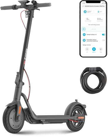NAVEE V25i Pro E-Scooter mit Straßenzulassung – 20 km/h, 300W Motor, 25km Reichweite, Doppelfalt-Design, 100kg Tragkraft, IPX5 wasserdicht, 10 Luftreifen, App-Steuerung