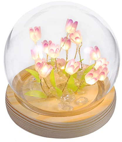 lamp 1 Set Tulip Glass Decor Cottage Core Dome Light Room Light Plastic Lovers lamp