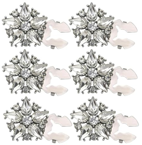 Knopfabdeckungen für Damen, Strass-Knopfabdeckungen-Set, 6 Stück, kreative Sterndekoration, Hemdknopfabdeckungen, abnehmbare Hemdknopf-Clips, Knöpfe, Schmuck für Hemd-Accessoires