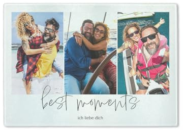 ORWO – Foto-Glasschneidebrett | Frühstücksbrett gestalten | Foto-Brettchen mit Antirutsch-Noppen | geruchsneutral | antibakteriell | spülmaschinenfest | kratzfest (Best Moments, Klein)