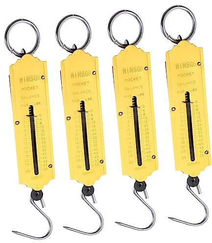 Cabilock 4 Stück Tragbare Mechanische Federwaagen 25kg Aus Eisen Mit Stabilem Haken Handliche Kleine Hängewaagen Für Garten Reise Und Haushalt