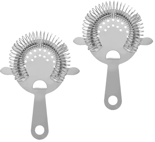 2 Pack of Cocktail Strainer Stainless Steel Bar Cocktail Strainer Filtering Tool for Bar Restaurant Home