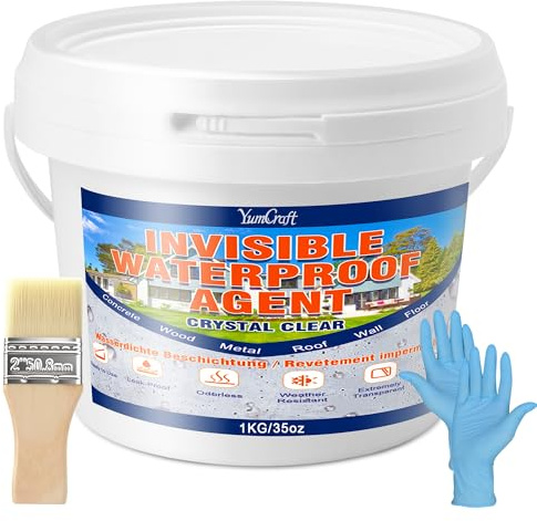 1000g Liquid Waterproof Sealant Clear, Anti-Leaking Sealant Agent, Transparent Waterproof Polyurethane Coating Repair Leak Agent for Roofs, Bathroom, Walls, Kitchen, Garden, Indoor & Outdoor Sealer