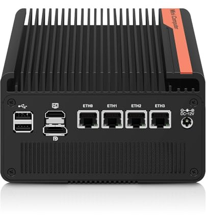 oaknode Mini PC N100 NAS 5 M.2 Nvme Pocket NAS Small PC, 4X2.5GbE LAN Mirco Desktop Computer 2HD 4K @ 60HZ, Router/QNAS/Firewall DDR5 per Office Business (Bareboen, N100)