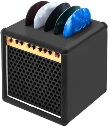 KCMOSGI Guitar Picks Holder Box, Amp Pick Holder with 5 Guitar Picks, Guitar Pick Box for Guitar, Bass, Ukulele