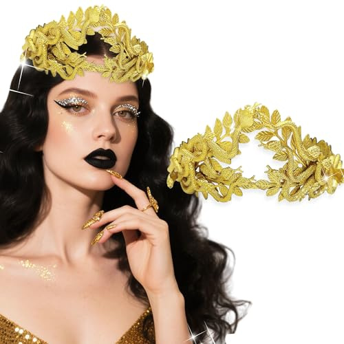 Roaring Good Time Medusa Kopfbedeckung Medusa Krone Schlange Stirnband Medusa Kostüm Zubehör Göttin Kostüm Frauen Halloween Weihnachten Party Kostüm
