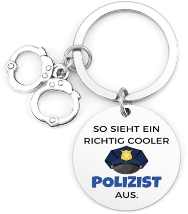 LmashRbaiw Geschenk Schlüsselanhänger Polizei,Geschenk für Papa Männer Onkel Kollege Freund Bruder Geburtstag Weihnachts Valentinstag Vatertag Neujahrs Party