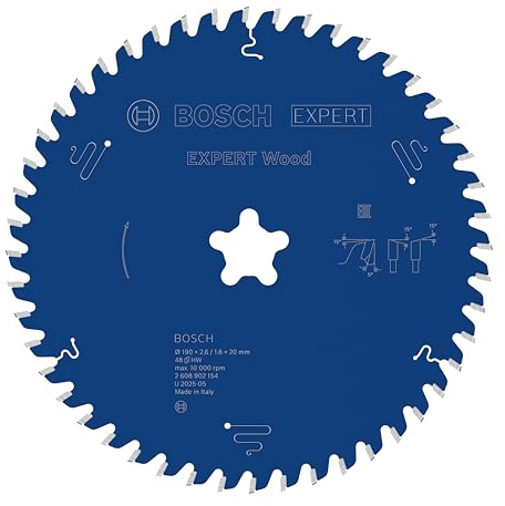 Bosch 1x EXPERT Wood Kreissägeblatt für Tischkreissägen (für Weichholz, Hartholz, Ø mm, Professional Zubehör kabelgebundene Tischkreissäge)