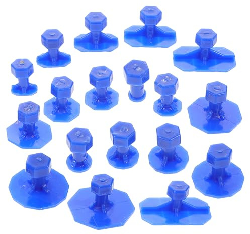 Kit Rimozione Ammaccature Auto 18 Pezzi in Plastica Blu | Tab di Trazione a Ventosa, Riparazione Danni da Grandine e Carrozzeria, Uso Portatile per Veicoli