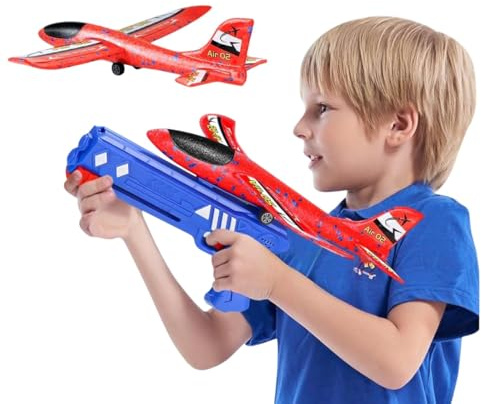 Aereo Giocattolo per Bambini Aereo Volante Qualità Top Pistola Lancia Aerei Lanciatore per Voli Lunga Distanza Aereoplano Polistirolo Aliante Aeroplano Schiuma per Bambini Aerei da Lanciare Interattiv