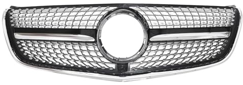 Callume Diamantgrill Kühlergrill Schwarz Kompatibel mit Mercedes V Klasse W447 V250 V300 V260 2014-2019