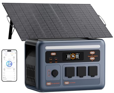 OSCAL 1800W Centrale Elettrica Portatile con Pannello Solare da 200W | 1024Wh Generatore Solare, Batteria LiFePO4, 25% Più Piccolo, Portable Power Station per Campeggio, Camper, Casa