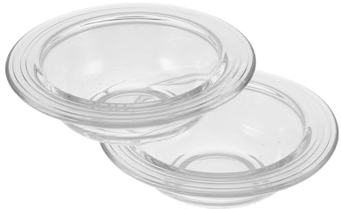 SILENRADAWN 2pcs Wax Melt Warmer Dish Replacement Tray 9.5cm Glass | Aroma Use, Heat-resistant Build, Compact Design for Home Decoration