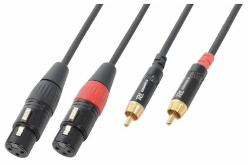 PD Connex - Signalkabel Audiokabel 2x XLR weiblich - 2x RCA männlich - 1,5 Meter, XLR auf Chinch, Tonkabel, Soundtechnik, störungsfreie Tonkabel-Verbindung, Adapter, Boxenkabel