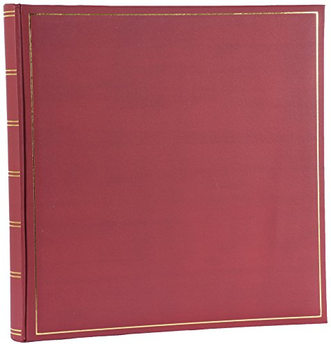 Henzo 1019809 Fotoalbum Champagne weinrt Fotoalbum, Andere, weinrot, 35.0 x 35.0 x 5.0 cm | Kunstledereinband mit goldenem Rahmen auf dem Cover, weißer (säurefreier) Fotokarton mit Pergaminschutzblättern, 1019809