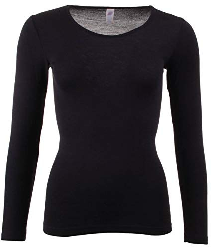 Engel Natur, Damen Unterhemd Langarm, 70% Wolle (kbT), 30% Seide