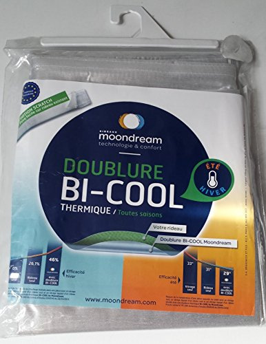 Moondream ThermActiv® Thermofutter Sommer für Vorhänge | Hitzeisolierung | Patentierte Technologie | EU Herstellung | Befestigung via Klettband | Grau MC8011 | 135B x 240H cm