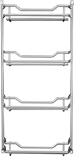 Fuchs 12er Gewürzregal leer Gewürzaufbewahrung Küchen-Regal für Gewürze, Etagenregal für 12 Gewürzdosen, ideal als Wandregal in der Küche, Menge: 1 Stück, Silber
