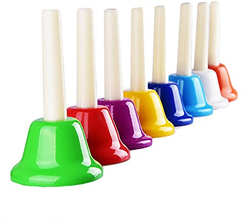 Cloches à percussion colorées - Kit de cloches diatoniques en métal avec sac de transport pour les tout-petits, les adultes, les festivals, les mariages, les fêtes de famille