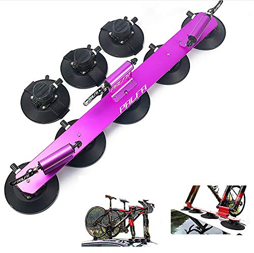 Yajun Porte Velos Voiture Ventouse Support à Vélo Toit-Top Alliage D’Aluminium Transportant Porte Bagages Mount Pièces De Vélo,Purple-3