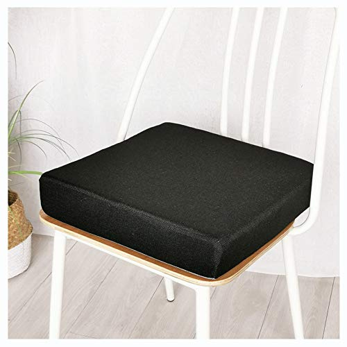 YOUCAI Einfarbig Sitzkissen Weiches Stuhlkissen Innen-Außengarten Patio Home Küche Büro Sofa Sitzkissen Gesäß Kissen,Schwarz,45x45x5cm