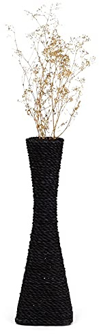 Leewadee Decorative Vase 40 cm Water Hyacinth for Sideboard & Table | Decor Vase for Sideboard, Table & Floor, for Dried Flowers & Branches. Natural fiber, no water. Boho & Scandi