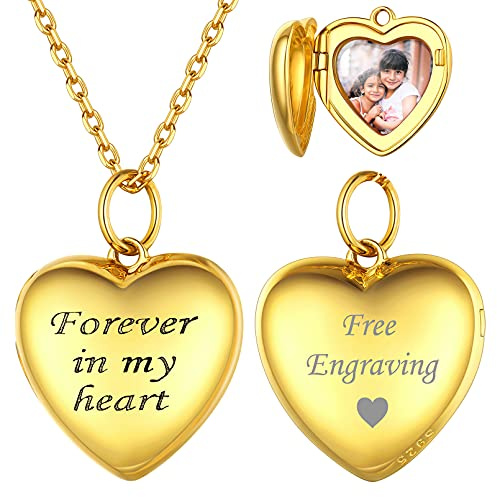 ChicSilver Personalisierter Foto Anhänger 925 Silber/Gold/Rosegold Herz Medaillon für Damen Herren, Personalisierter Amulett mit Flügel/Sonnenblume zum öffnen für Geliebte Liebeskind