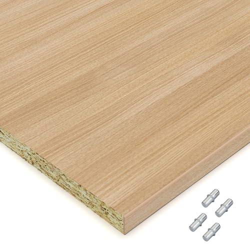 X57 Einlegeboden Regalboden Holzboden 19mm nach Wunschmaß max. 500mm breit x 400mm tief Zuschnitt Anfertigung 2mm Umleimer ABS Kante (Eiche)