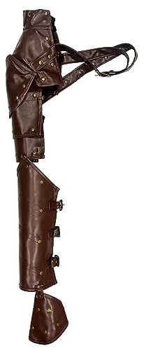 ZUYPSK Unisex Gothic PU Leder Brust Harness Schultergurt Arm Stulpe Einstellbare Rüstungen Panzer mit Armgurt Steampunk Cosplay Kostüm Set Zubehör