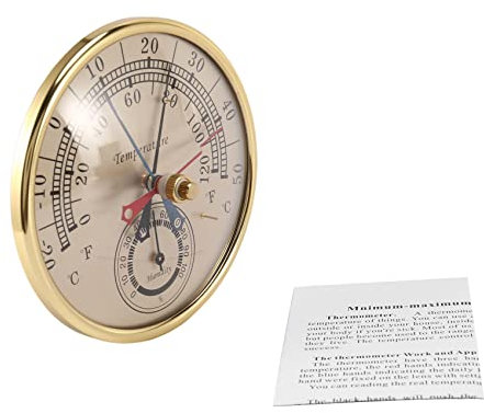 Torribala 5 Inch Min Max Thermometer Hygrometer One Bracket Wall Hanging Analogue Indoor Outdoor Anti Rain Temperature Humidity Meter