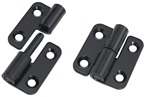 ITROLLE 2 Stück 304 Edelstahl 3,8 cm Rechtshänder-Scharniere mit Schrauben, abnehmbares Gleitgelenk, kleine Flaggenscharniere, steigende Stoßtürscharniere, mattschwarz