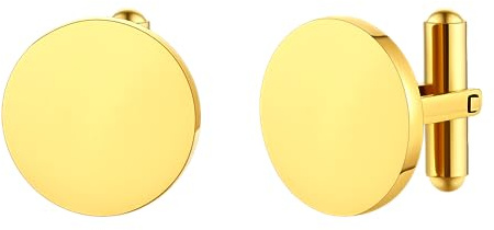 FindChic Manschettenknöpfe Herren Edelstahl Personalisierte Manschettenknopf mit Gravurtext Foto Cufflinks for Men, Silber//Gold/Schwarz