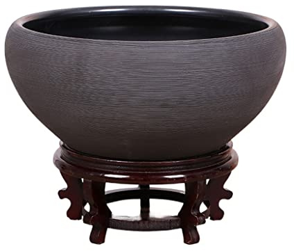 Jardinières Pot de Fleur en céramique Pot de Fleur d'intérieur Bol de nénuphar Pot de Lotus Pot de Lotus Plante Pot de Fleur Salon Aquarium Jardinières pour Plantes D'intérieur (Color : D, Size : S