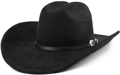 BESOOGII Cowboyhut aus Filz mit breiter Krempe für Damen und Herren, Western-Cowgirl-Hüte