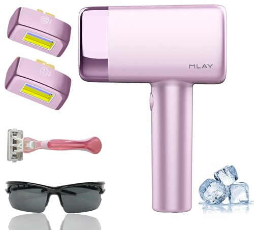 MLAY IPL Hair Removal for Women/Men, 0.5s/flash, 17J High Energy IPL Hair Removal Device with ice-Cooling System, 5 Energy Levels, Hair Remover Device - 1* face HR+1*bikini HR