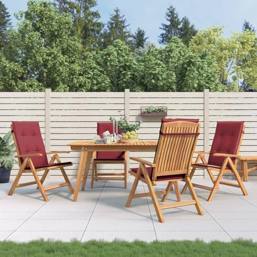 BaraSh Gartenstühle mit Kissen 4 STK. Massivholz Teak GartenmöBel Set Holz Outdoor-Loungesessel