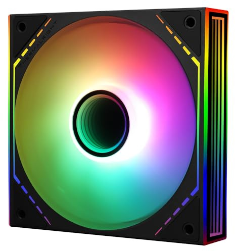 Thermalright TL-M12-S 120 mm ARGB CPU-fläkt, med 1500 RPM hastighet, svart datorchassifläkt, tyst 4-stifts PWM PC-fläkt, för S-FDB lager CPU-kylfläkt, med sidospegel ARGB ljuseffekt