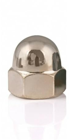 2/5/10/20 Stück M3 M4 M5 M6 M8 M10 M12 Sechskant-Hutmuttern aus Kohlenstoffstahl, vernickelt/schwarz verzinkt, Sechskant-Hutmuttern, Domdeckelmuttern, Hutmuttern (Color : Ni-plated, Size : M5(20pcs)