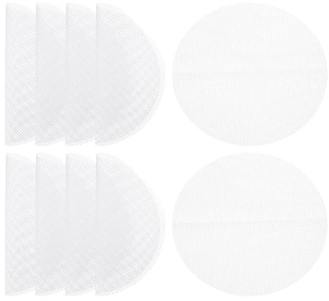 uxcell 10 Pcs 6.3 Inch Non-Stick Silicone Steamer Liners Mesh Mat, Reusable Round Steamer Mesh Pastry Dumplings Pad Mat, White