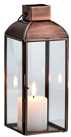 Marrakesch Vintage dekoration lykta 22 cm antik av metall och glas | värmeljushållare som bordsdekoration vardagsrumsdekoration | ljusstake, vindljus, Nelios som balkong, terrass och trädgård,