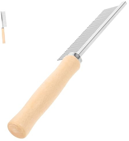 BCOATH Holzkamm Für Hunde Und Katzen Mit Edelstahlzähnen Ergonomischer Griff Effektive Fellpflege Und Flohentfernung Bequemes Tierhaar-kämmzubehör Für Tägliche Anwendung Und Gründliche Re