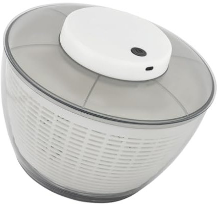 MooBeey 500 U/min Elektrische Kunststoff Salatschleuder mit Deckel, Akku USB Aufladbar Salad Trockner Obst Gemüse Dörrautomat, 4.75L Großes Kapazität Automatischer Salatschleuder Salattrockner