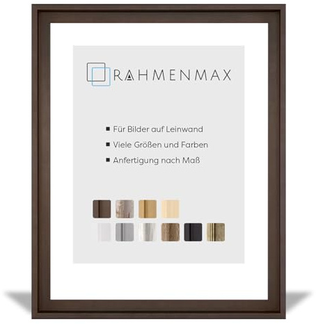 RahmenMax MDF-Leerrahmen ASTURIEN speziell für Leinwandbilder BZW. Keilrahmenbilder im Format 58 x 78 cm. Schattenfugenrahmen in der Farbe: Eiche Dunkel. 10 Farben zur Auswahl