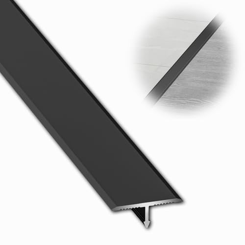 Profilé en T Bande De Jonction Profilé De Transition De Sol,Barre De Seuil Rattrapage De Niveau, Bande De Moulure De Bord pour Moquette Et Revêtement De Sol(Black,2CMx270CM(3 * 90CM))