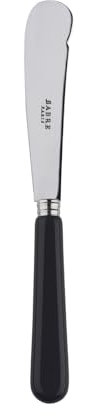 SABRE PARIS - Buttermesser 20cm - Pop - Rundes Buttermesser für Butter, Honig, Marmelade - Edelstahl & Acryl - Spülmaschinenfest - Schwarz
